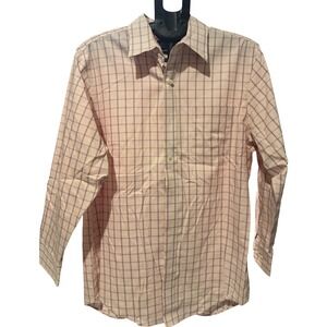 Lands End Mens 16-32 Traditional Fit No Iron Supima Pinpoint Check Dress Shirt